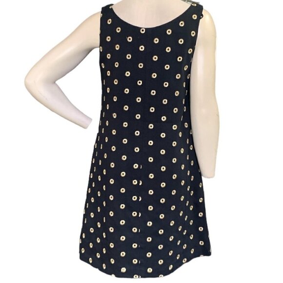 Steven Stolman Embroidered Sleeveless Shift Dress Sz 6 Black & Gold 134F - Picture 6 of 9